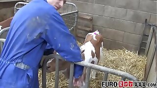 Homesteading twink making anal love with European homo