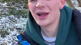 Sledding day  turns buy Extreme cum play day with massively HUNG Local Lad This boy is Ergo cute- his Just turned 18