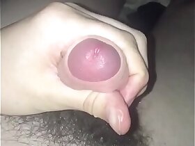 Closely-knit less big with wank and pre cum