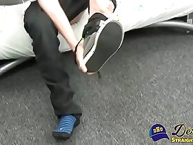 Young latino homosexual strokes oiled up big dick solo