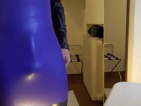 The purple latex dress