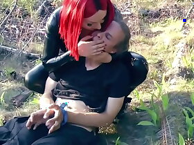 FemDom JOI for newbie chicken slut! Spanking in the forest wearing latex! Arya Grander