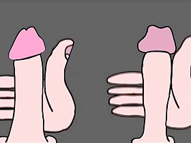 Two straight boys doing a jerkoff contest ANIMATED