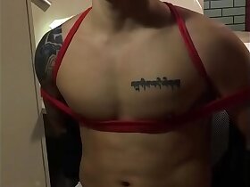 Amateur Asian Chinese Japanese Tattooed In life kin Stumbling-block Man Gay BDSM Orgasm Retraction Teased Rope Play Cum Control