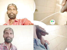 Rajesh Playboy 993 Two Pissing in the Bathroom Videos Merged in Two Single Video. Massaging Cock Rubbing Balls Big Cock Soft Locate