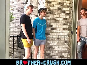 Hot Stepbrothers fuck their horny older neighbour involving well-pleased threesome