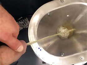 long piss in toilet from train in uk.