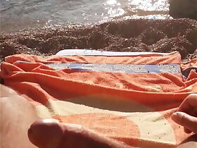ibizabigcock masturbates on the beach in ibiza for voyeurs