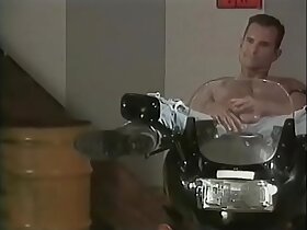 Young salami smuggler Hunter Scott wants to become member of bike band and blonde ass bandit in leathers Tyler Scott helps him to pass rite of initiation